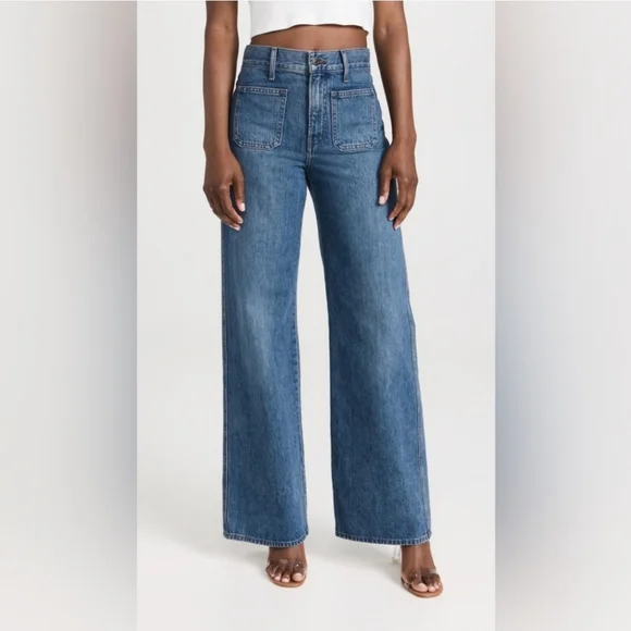 Veronica Beard Wide Leg Patch Pocket Jeans Size 26 - Picture 2 of 15